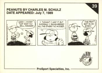 1992 ProSport Specialties Peanuts Classics #39 Sorry I missed that easy fly ball, manager. Back