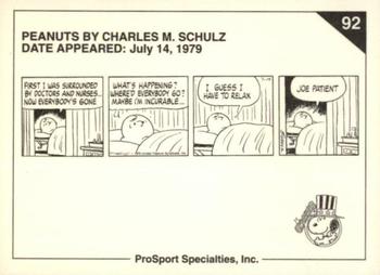 1992 ProSport Specialties Peanuts Classics #92 First I was surround by Doctors and Nurses, now everybody's gone. Back
