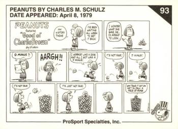 1992 ProSport Specialties Peanuts Classics #93 My history theme.  I've been waiting all week to get it back. Back