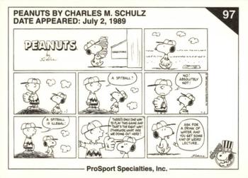 1992 ProSport Specialties Peanuts Classics #97 no caption.  dated July 2, 1989 Back