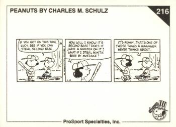 1992 ProSport Specialties Peanuts Classics #216 It's funny .. That's one of those things a manager Back