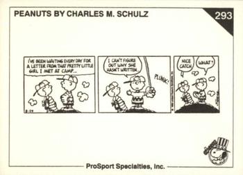 1992 ProSport Specialties Peanuts Classics #293 I can't figure out why she hasn't written .. Back