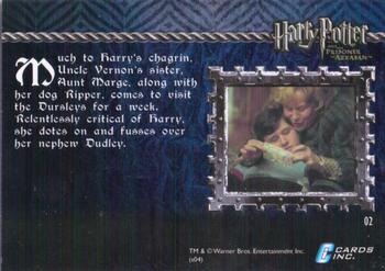 2004 Cards Inc. Harry Potter and the Prisoner of Azkaban #2 A Visit from Aunt Marge Back