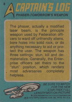 1976 Topps Star Trek #8 The Phaser - Tomorrow's Weapon Back