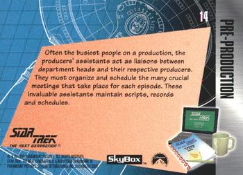 1994 SkyBox The Making of Star Trek: The Next Generation #14 Producers' Assistants Back
