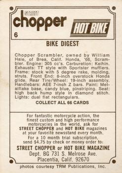 1972 Donruss Choppers & Hot Bikes #6 Chopper Scrambler Back
