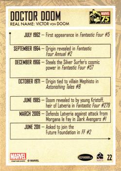 2014 Rittenhouse Marvel 75th Anniversary #22 Dr. Doom Back