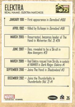 2014 Rittenhouse Marvel 75th Anniversary #26 Elektra Back
