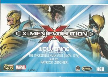 2014 Rittenhouse Marvel 75th Anniversary - X-Men Evolution #XE8 Wolverine Back