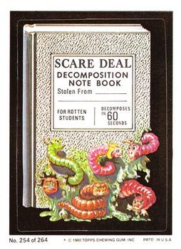 1980 Topps Wacky Packages (4th Series Rerun) #254 Scare Deal Notebook Front