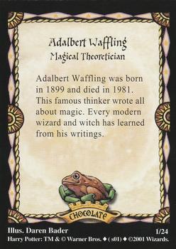 2003 Warner Bros. Harry Potter Chocolate Frog Wizard Series 1 #1 Adalbert Waffling Back