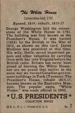 1952 Bowman U.S. Presidents (R701-17) #7 Burning of the White House Back
