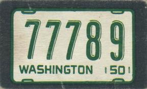1950 Topps License Plates (R714-12) #1 Washington Front