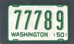1950 Topps License Plates (R714-12) #26 Washington Front