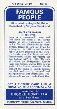 1969 Brooke Bond Famous People #19 James Keir Hardie Back