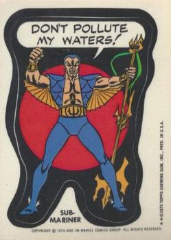 1975 Topps Comic Book Heroes Stickers #NNO Sub-Mariner Front