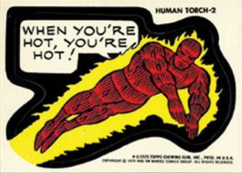 1975 Topps Comic Book Heroes Stickers #NNO Human Torch-2 Front