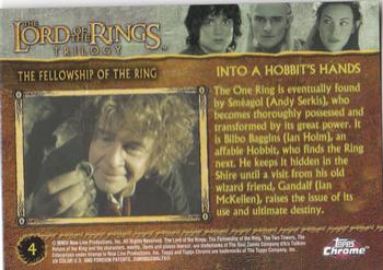 2004 Topps Chrome The Lord of the Rings Trilogy #4 Into a Hobbit's Hands Back
