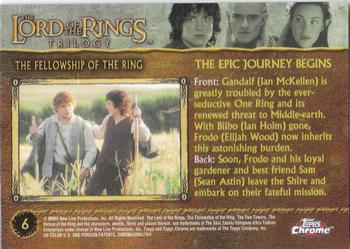 2004 Topps Chrome The Lord of the Rings Trilogy #6 The Epic Journey Begins Back