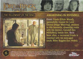 2004 Topps Chrome The Lord of the Rings Trilogy #15 Awakening in Rivendell Back