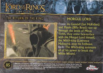 2004 Topps Chrome The Lord of the Rings Trilogy #85 Morgul Lord Back