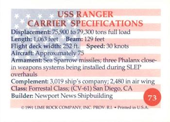 1991 Lime Rock Heroes of the Persian Gulf #73 USS Ranger Back