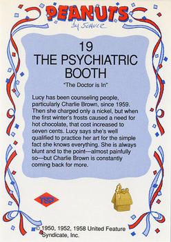 1991 Tuff Stuff Peanuts Preview #19 The Psychiatric Booth Back