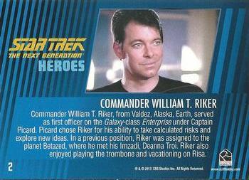 2013 Rittenhouse Star Trek The Next Generation Heroes & Villains #2 Commander William T. Riker Back