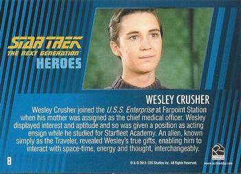 2013 Rittenhouse Star Trek The Next Generation Heroes & Villains #8 Wesley Crusher Back