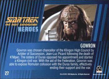2013 Rittenhouse Star Trek The Next Generation Heroes & Villains #27 Gowron Back