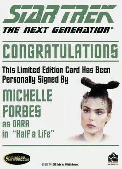 2013 Rittenhouse Star Trek The Next Generation Heroes & Villains - Autographs #NNO Michelle Forbes / Dara Back