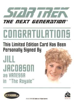 2013 Rittenhouse Star Trek The Next Generation Heroes & Villains - Autographs #NNO Jill Jacobson / Vanessa Back