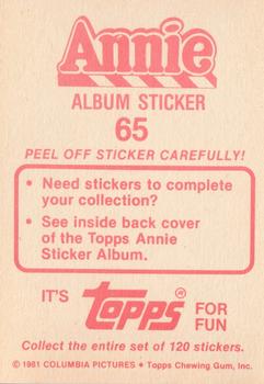 1982 Topps Annie Stickers #65 Motoring, right Back