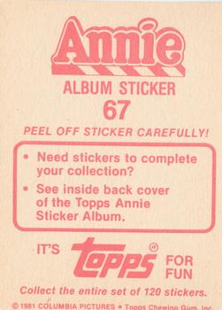 1982 Topps Annie Stickers #67 Annie Album Sticker 67 Back