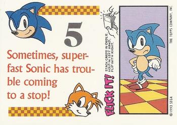 1993 Topps Sonic the Hedgehog - Flick It #5 Sonic Hedgehog Back