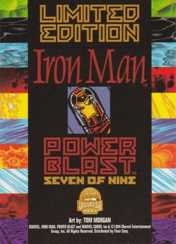 1994 Fleer Marvel Universe - Power Blast Silver #7 Iron Man Back