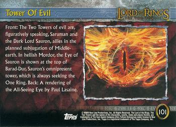2003 Topps Lord of the Rings: The Two Towers Update #101 Tower Of Evil Back