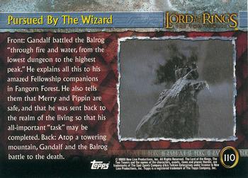 2003 Topps Lord of the Rings: The Two Towers Update #110 Pursued By The Wizard Back
