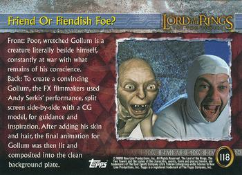 2003 Topps Lord of the Rings: The Two Towers Update #118 Friend or Fiendish Foe? Back