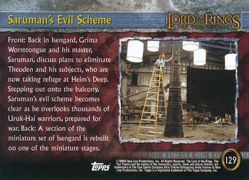 2003 Topps Lord of the Rings: The Two Towers Update #129 Saruman's Evil Scheme Back