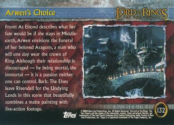 2003 Topps Lord of the Rings: The Two Towers Update #132 Arwen's Choice Back