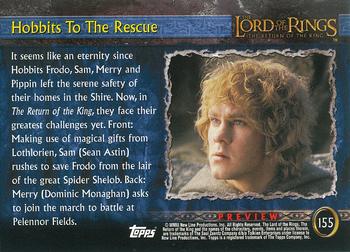 2003 Topps Lord of the Rings: The Two Towers Update #155 Hobbits to the Rescue Back