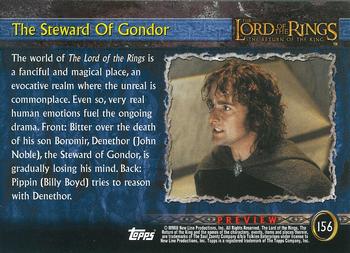 2003 Topps Lord of the Rings: The Two Towers Update #156 The Steward of Gondor Back