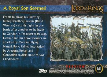 2003 Topps Lord of the Rings: The Two Towers Update #161 A Royal Son Scorned Back