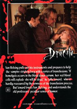 1992 Topps Bram Stoker's Dracula #43 Van helsing pulls out his instruments a Back