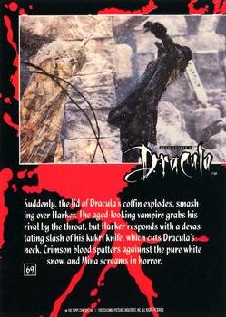 1992 Topps Bram Stoker's Dracula #69 Suddenly, the lid of Dracula's coffin e Back
