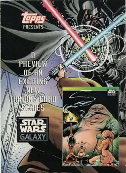 1993 Topps Star Wars Galaxy - Promos #NNO Jabba the Hutt / Obi-Wan Kenobi / Darth Vader Front