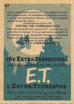 1982 O-Pee-Chee E.T. The Extraterrestrial #47 E.T. Phones Home! Back