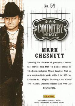 2014 Panini Country Music #54 Mark Chesnutt Back