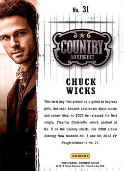 2014 Panini Country Music #31 Chuck Wicks Back